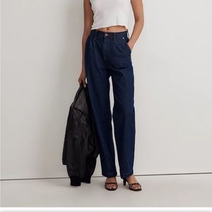 Madewell pleated baggy straight jeans
